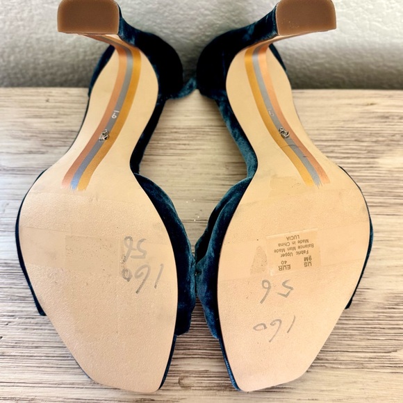 Sam Edelman Velvet Ankle Strap Heels - Dark Blue . Size 9 - Picture 7 of 8